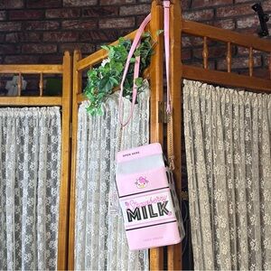 Claire's Pink and Black Milk Carton Bag